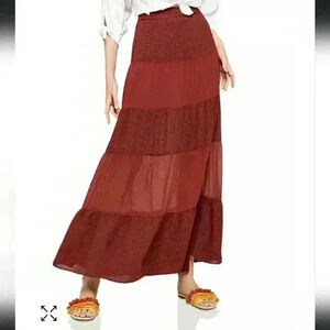 NWT BCBG Tiered Chiffon Maxi Skirt